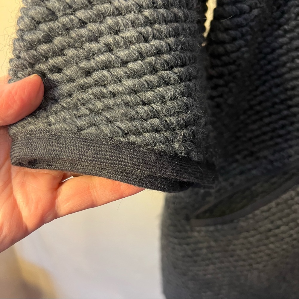 HALLHUBER Sweater Jacket Grey Wool Blend Zip Up 3/4 Sleeve Size US 4 w/ Pockets - Picture 6 of 11